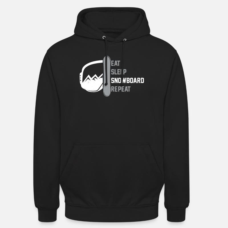Snowboarder Manger Sleep Snowboard - Sweat-shirt à capuche unisexe - noir