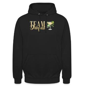 Équipe de cocktails de soirée de jeune fille Daiquiri - Sweat-shirt à capuche unisexe - noir - Devant - Alina (178cm) & Michal (187cm)