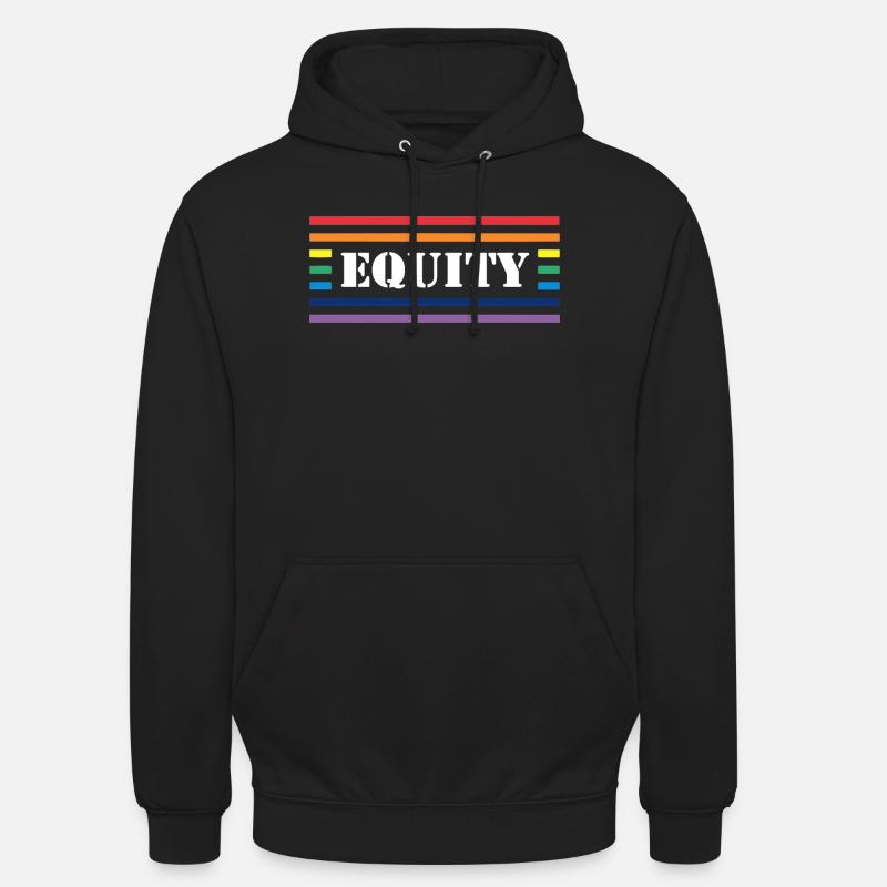 Équité Arc en Ciel Lettrage - Sweat-shirt à capuche unisexe - noir