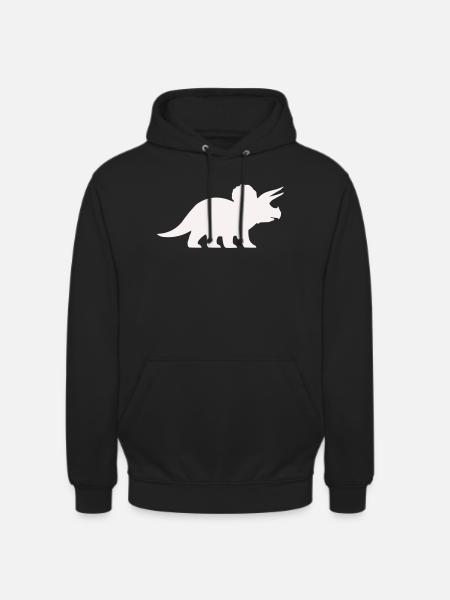 Triceratops Silhouette – Minimal Dino - Unisex Hoodie - black