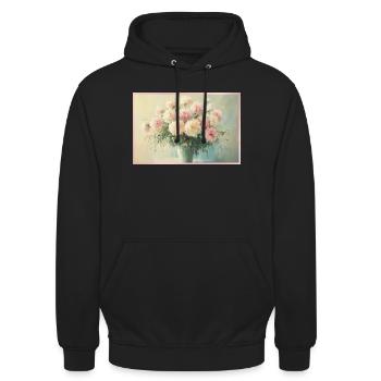 Delicate pastel floral bouquet - Unisex Hoodie - black - Front - Alina (178cm) & Michal (187cm)