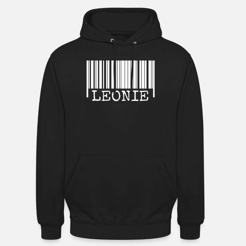 Leonie als Strichcode - Unisex Hoodie - Schwarz