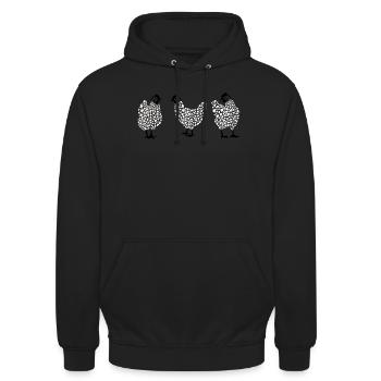 Fans de poulet - Coq - Coq - Poulet fleur - Bio - Sweat-shirt à capuche unisexe - noir - Devant - Alina (178cm) & Michal (187cm)