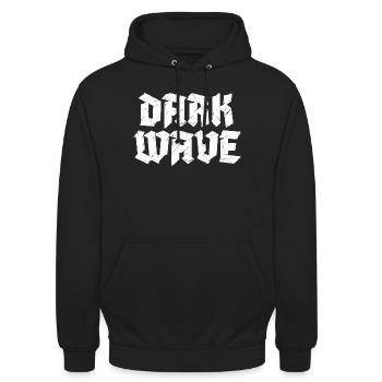 Conception du logo typographique Dark Wave - Sweat-shirt à capuche unisexe - noir - Devant - Alina (178cm) & Michal (187cm)