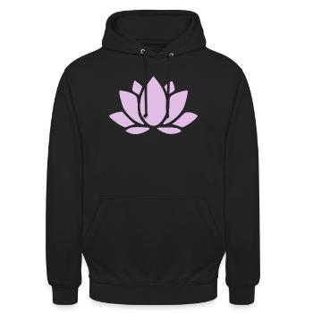 Lotus Flower Lotus Flower Violet Flower Flower Yoga - Unisex Hoodie - black - Front - Alina (178cm) & Michal (187cm)