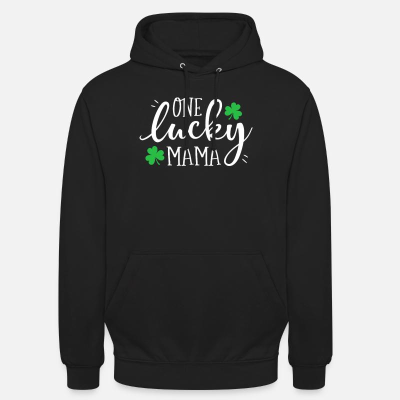 Ein Lucky Mama Clover Tee - Unisex Hoodie - Schwarz
