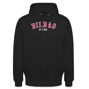 Bilbao Fondée en 2006 - Sweat-shirt à capuche unisexe - noir - Devant - Alina (178cm) & Michal (187cm)