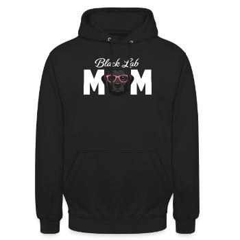 Maman labrador noir, Amante du Labrador noir - Sweat-shirt à capuche unisexe - noir - Devant - Alina (178cm) & Michal (187cm)