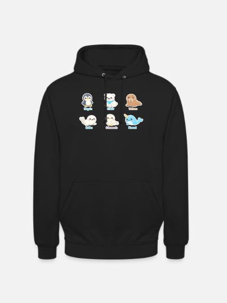 Kuschelige Arktis-Tierwelt - Unisex Hoodie - Schwarz