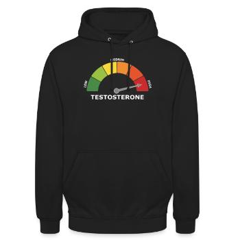 Testosteron Kraftsport Gym Pumper Low Cortisol JGA - Unisex Hoodie - Schwarz - Vorne - Alina (178cm) & Michal (187cm)