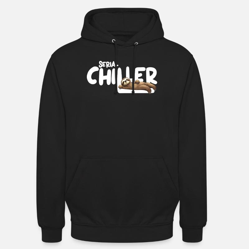 Faultier Serial Chiller – Lustiges Sloth Tee - Unisex Hoodie - Schwarz