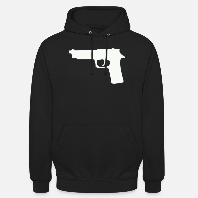 Silhouette du pistolet en contraste - Sweat-shirt à capuche unisexe - noir