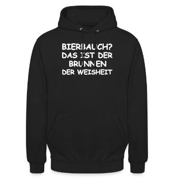 Bierbauch Spruch - Unisex Hoodie - Schwarz - Vorne - Alina (178cm) & Michal (187cm)