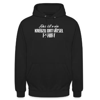 Kreuzworträtsel T Shirt Spruch - Unisex Hoodie - Schwarz - Vorne - Alina (178cm) & Michal (187cm)