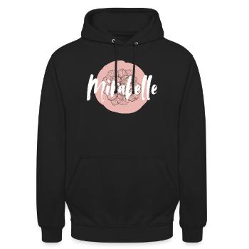 Mirabelle Mädchenname Baby Shower Name Shirt - Unisex Hoodie - Schwarz - Vorne - Alina (178cm) & Michal (187cm)