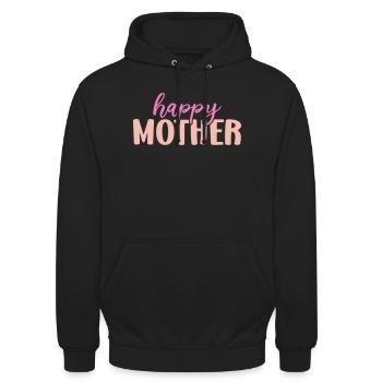 Mère heureuse - Sweat-shirt à capuche unisexe - noir - Devant - Alina (178cm) & Michal (187cm)