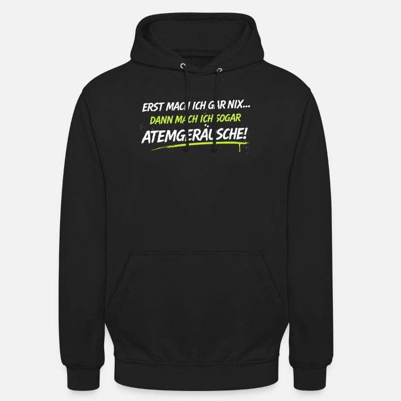 Atemgeräusche Neon-Spruch - Unisex Hoodie - Schwarz