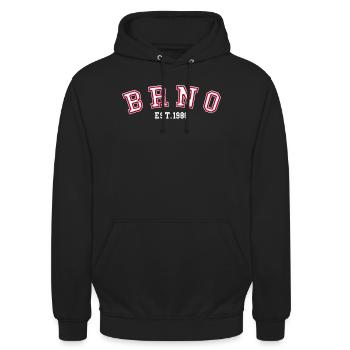 Brno Fondée en 1986 - Sweat-shirt à capuche unisexe - noir - Devant - Alina (178cm) & Michal (187cm)