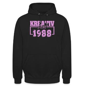 Kreativ 1988 - Unisex Hoodie - Schwarz - Vorne - Alina (178cm) & Michal (187cm)