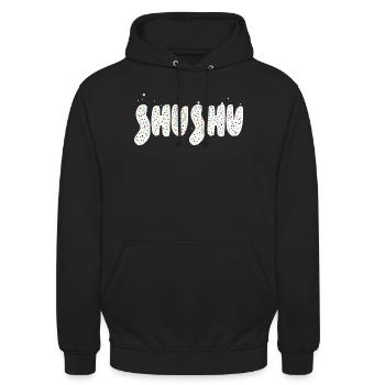 Shushu wortkunst - Unisex Hoodie - Schwarz - Vorne - Alina (178cm) & Michal (187cm)