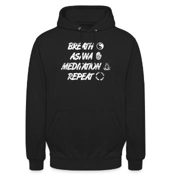 Breathing Asana Meditation Repetition - Unisex Hoodie - black - Front - Alina (178cm) & Michal (187cm)