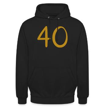 40 - Sweat-shirt à capuche unisexe - noir - Devant - Alina (178cm) & Michal (187cm)