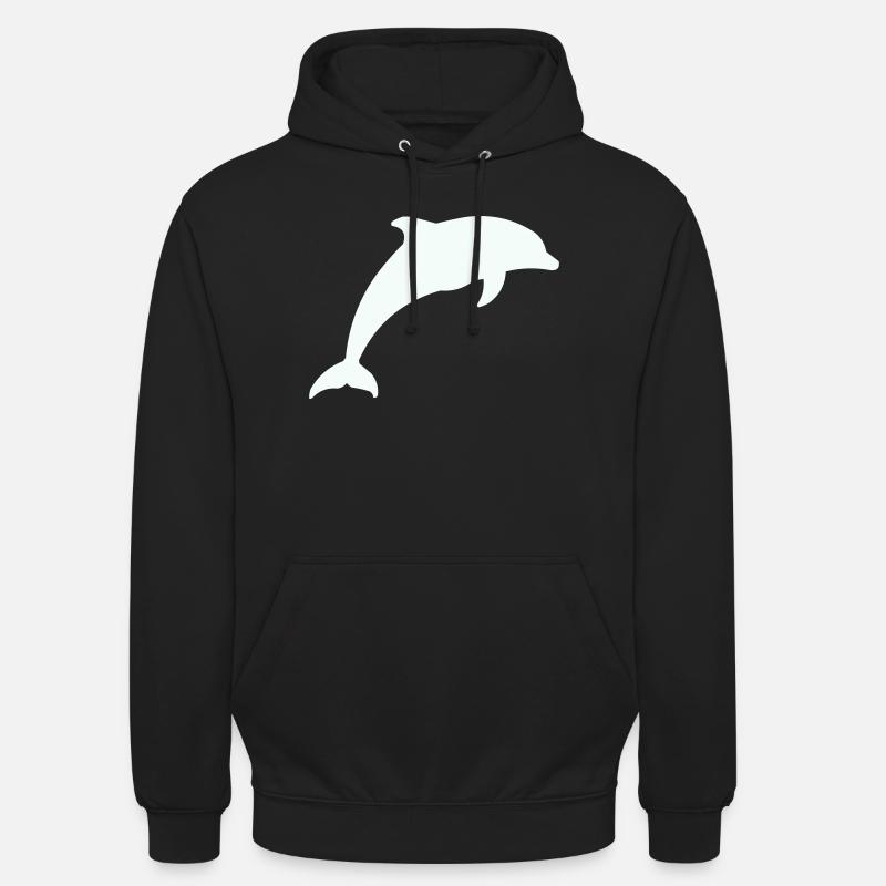 Leuchtender Delfin Silhouette - Unisex Hoodie - Schwarz