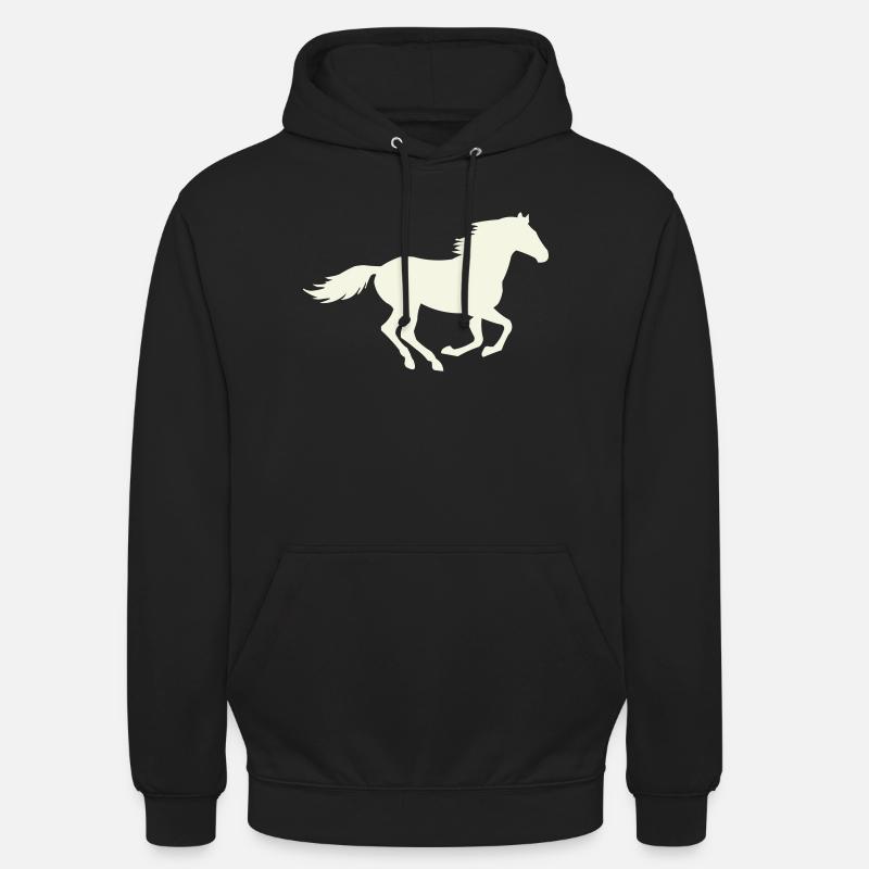 Springender Hengst Silhouette - Unisex Hoodie - Schwarz