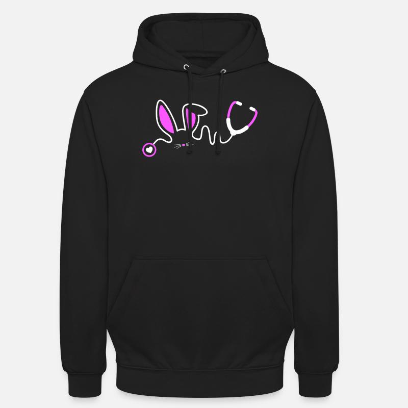 Fantaisie de lapin stéthoscope - Sweat-shirt à capuche unisexe - noir