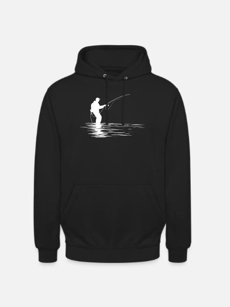 Angler Zeichnung - Unisex Hoodie - Schwarz