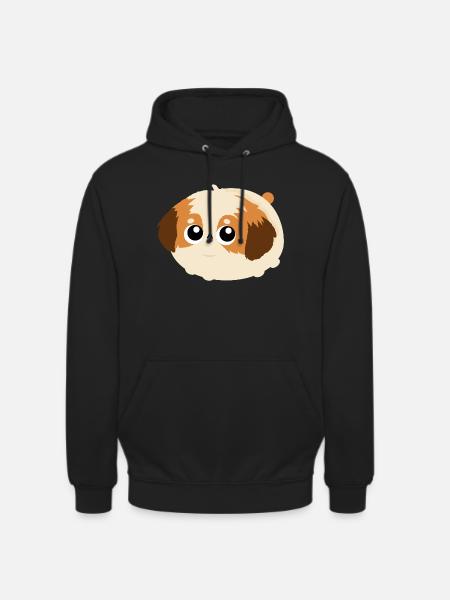Chibi Flauschiges Shih Tzu-Welpengesicht - Unisex Hoodie - Schwarz