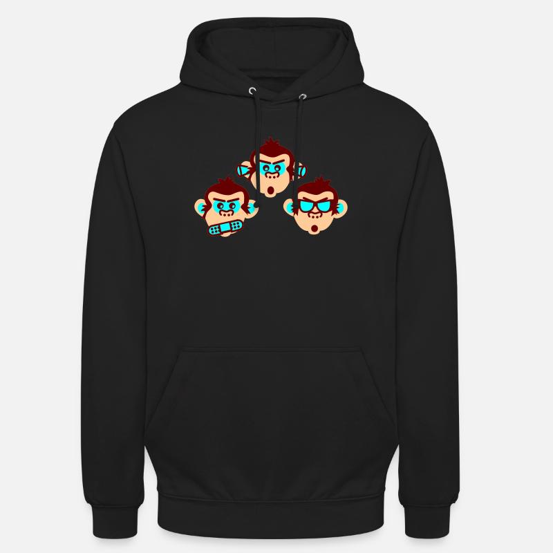 three wise monkeys - Sweat-shirt à capuche unisexe - noir