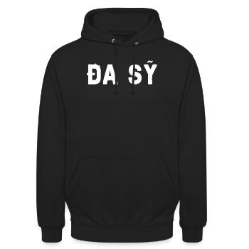 Đa Sỹ Hanoï, Vietnam - Sweat-shirt à capuche unisexe - noir - Devant - Alina (178cm) & Michal (187cm)