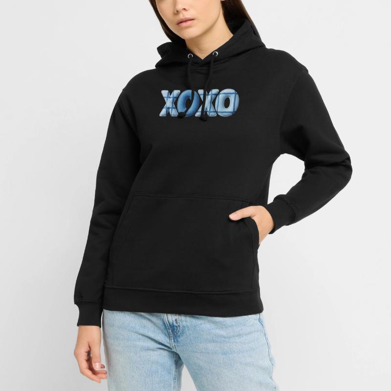 Look patchwork XOXO avec look tissu Sweat-shirt à capuche unisexe