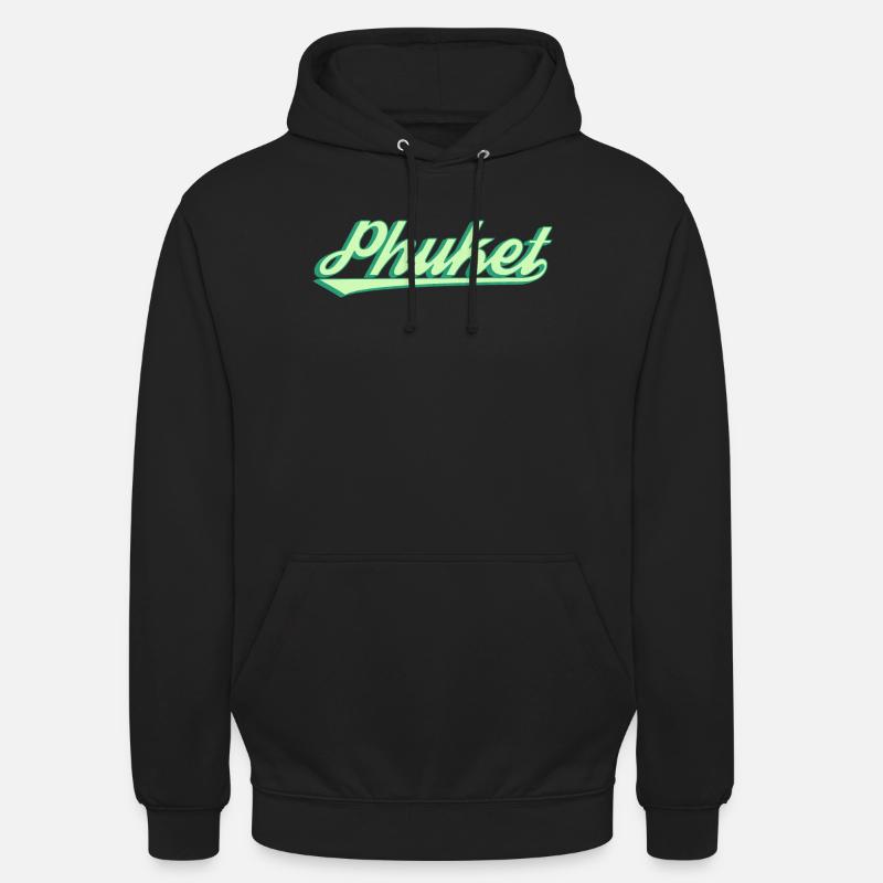 Phuket Retro Coastal Script - Unisex Hoodie - black