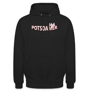 POTSDAMer - Sweat-shirt à capuche unisexe - noir - Devant - Alina (178cm) & Michal (187cm)