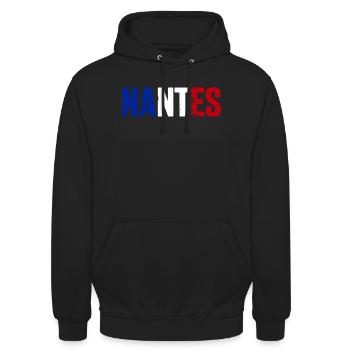 Nantes, France - Sweat-shirt à capuche unisexe - noir - Devant - Alina (178cm) & Michal (187cm)