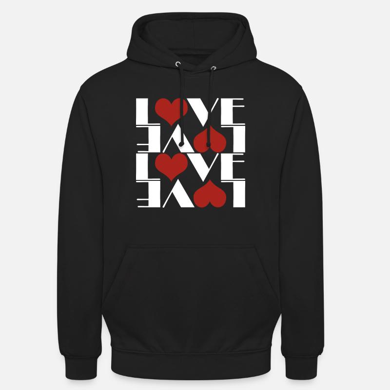 Coeurs d’AMOUR - Sweat-shirt à capuche unisexe - noir