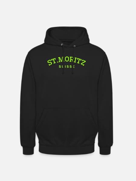 St. Moritz - Suisse - Switzerland - Swiss - Unisex Hoodie - black