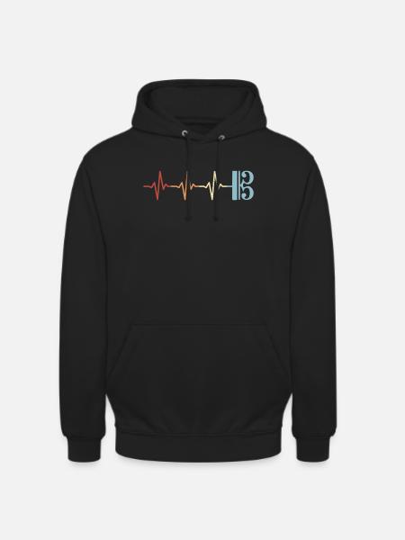 Alto clef, viola, viola, heartbeat - Unisex Hoodie - black