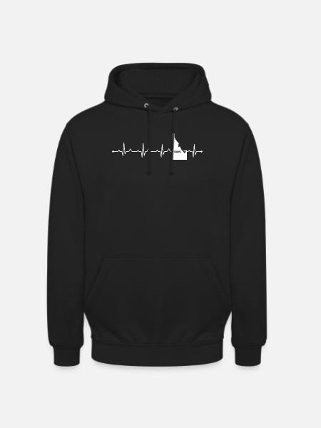 Idaho State Herz-Umriss Gem State Pride - Unisex Hoodie - Schwarz