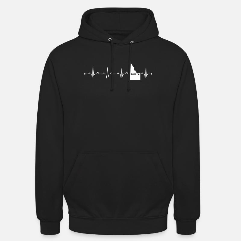 Idaho State Herz-Umriss Gem State Pride - Unisex Hoodie - Schwarz