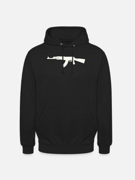 Gewehr Silhouette im Minimalstil - Unisex Hoodie - Schwarz