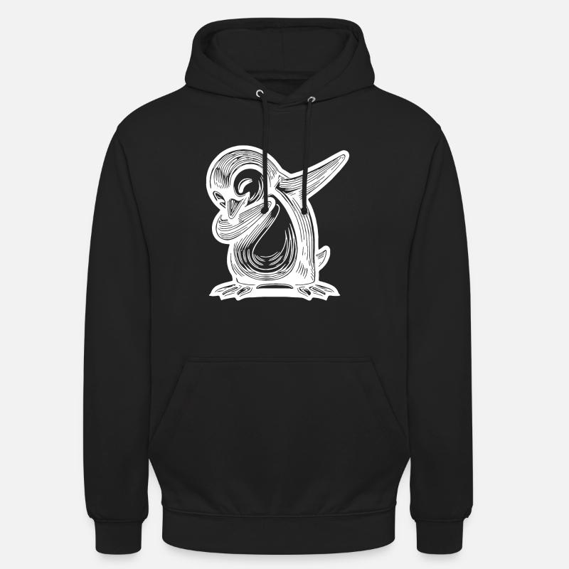 Pingouin mignon Petit pingouin dabbing - Sweat-shirt à capuche unisexe - noir