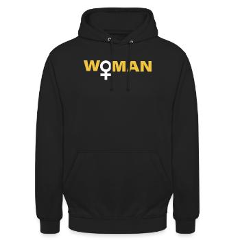 WOMAN - Unisex Hoodie - Schwarz - Vorne - Alina (178cm) & Michal (187cm)