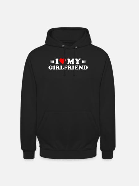 I Love My Girlfriend Distressed - Unisex Hoodie - black