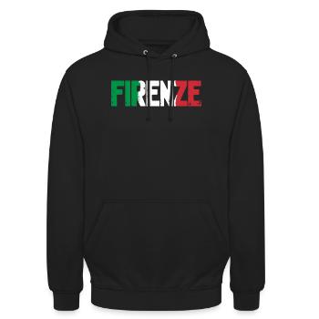 Firenze Italia - Sweat-shirt à capuche unisexe - noir - Devant - Alina (178cm) & Michal (187cm)