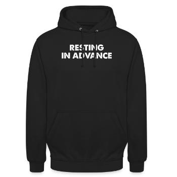 Resting in Advance - Unisex Hoodie - Schwarz - Vorne - Alina (178cm) & Michal (187cm)