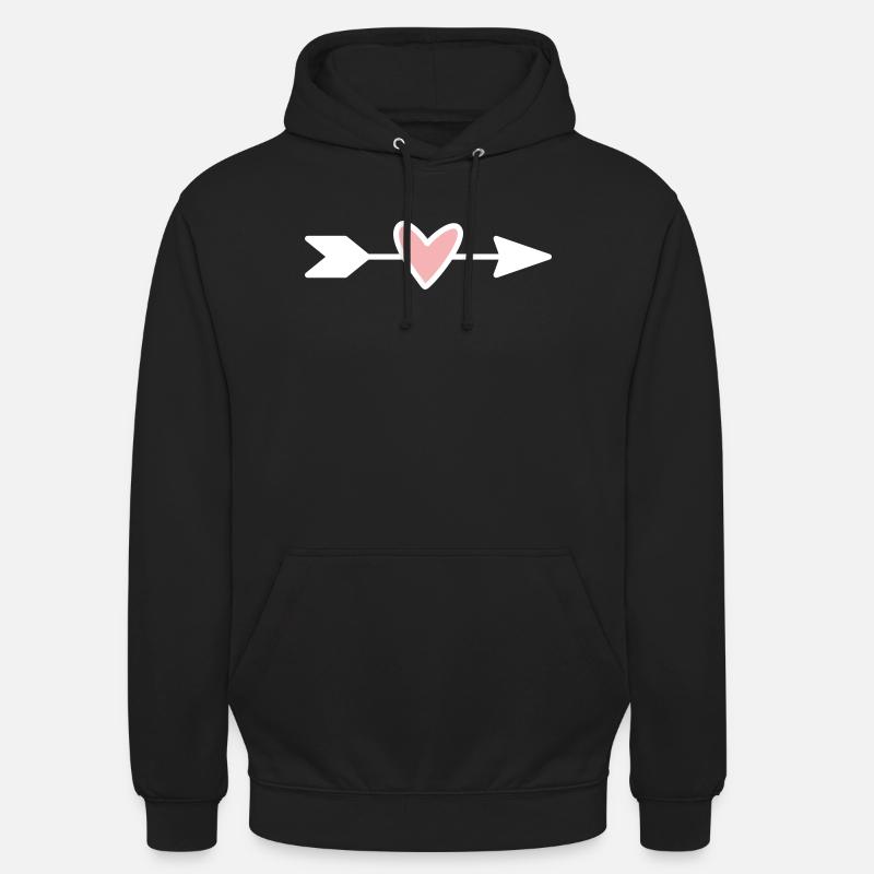 Herzpfeil Minimaldesign - Unisex Hoodie - Schwarz