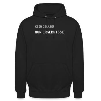 Pas de bavardage. Résultats uniquement. - Sweat-shirt à capuche unisexe - noir - Devant - Alina (178cm) & Michal (187cm)